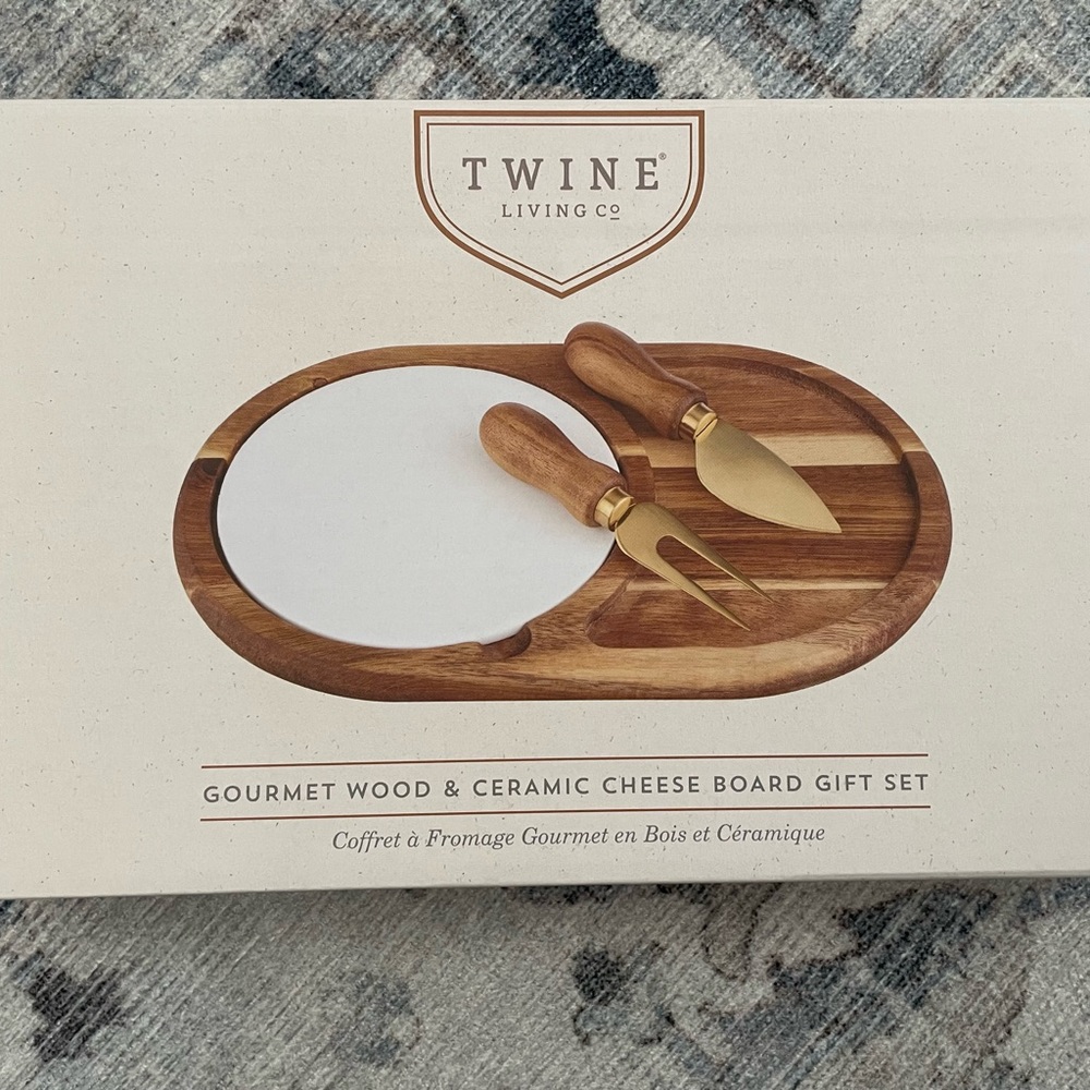 Twine Living Co Wood and Ceramic Cheese Board